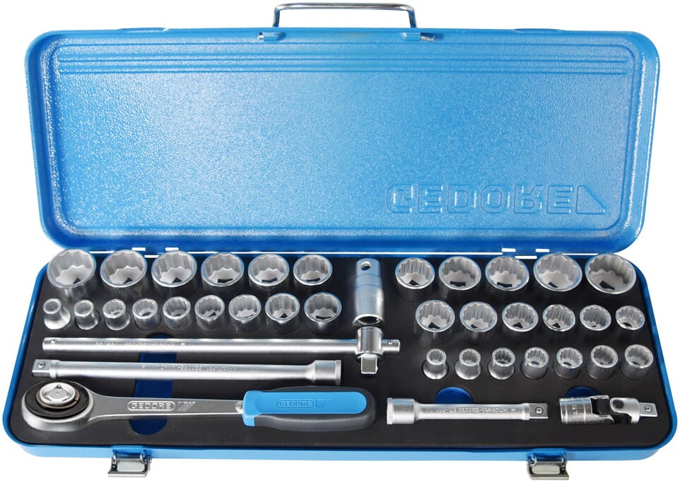 Gedore 1/2"Dr X 39Pc Combination Metric/Imperial Socket Set