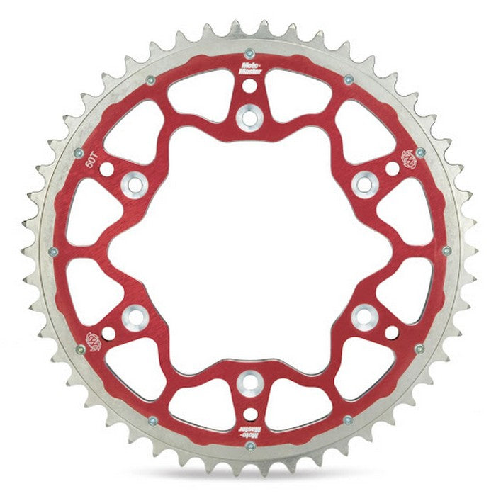 Sprocket Rear Moto Master Fusion Dual Ring Honda Xr250 Xr400 96-04 Xr650R 02-10 Xr600 91-00 Red