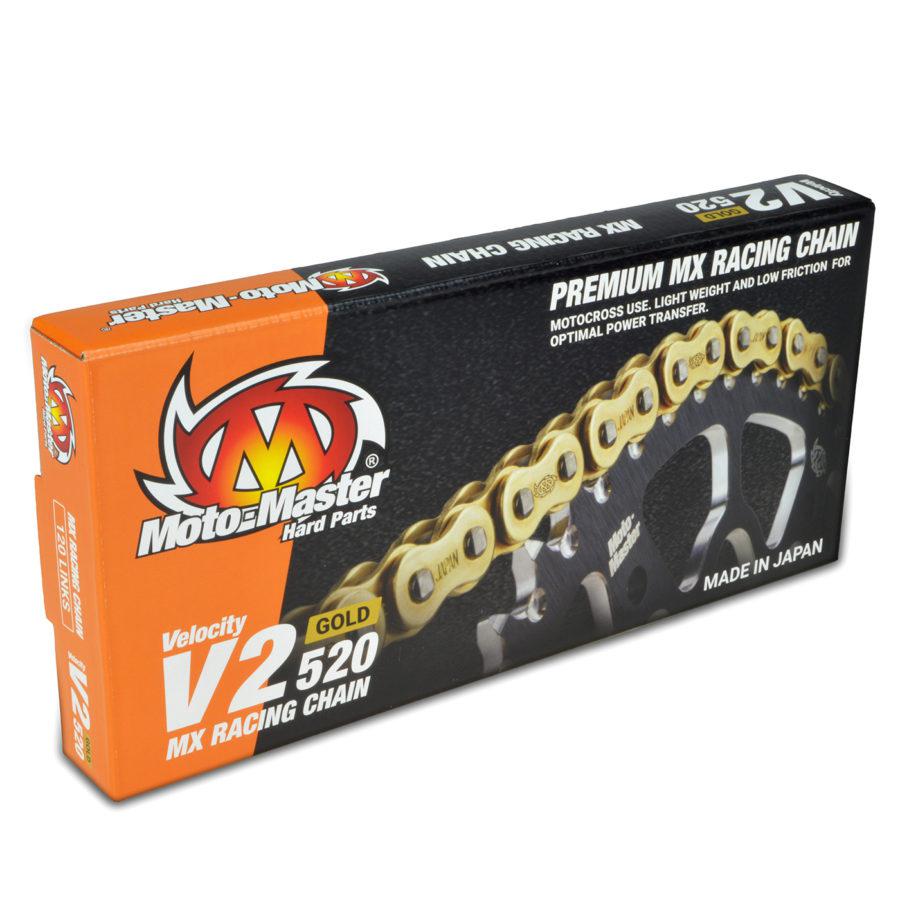 Chain 520 - 120 Link Gold Moto-Master V2 Chain Lightweight High-Performance Chain