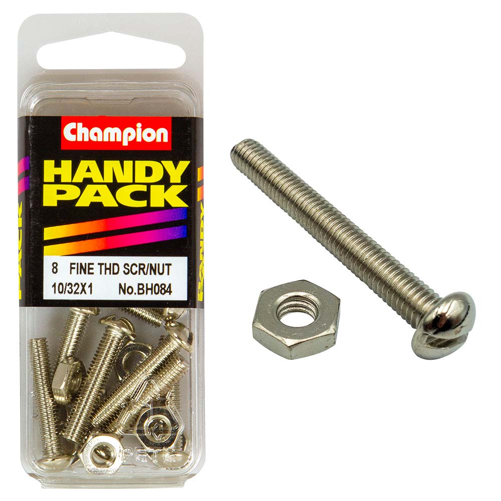 Champion 10/32In X 1In Fine Set Screw & Nut