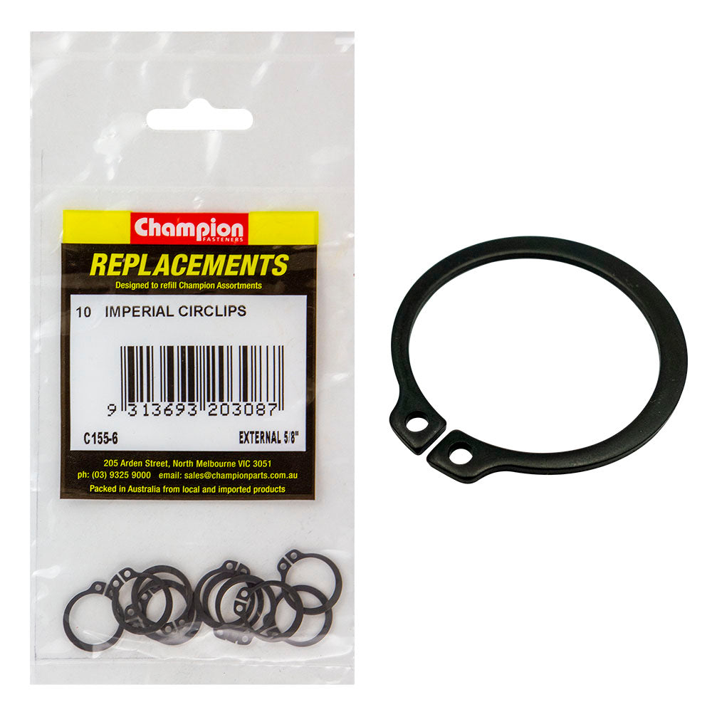 Champion 5/8In External Circlip -10Pk