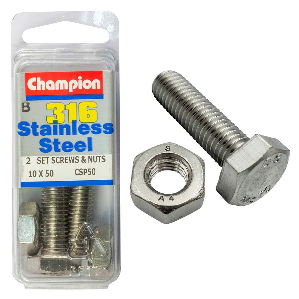 Champion Set Screw & Nut 10 X 50 (B)