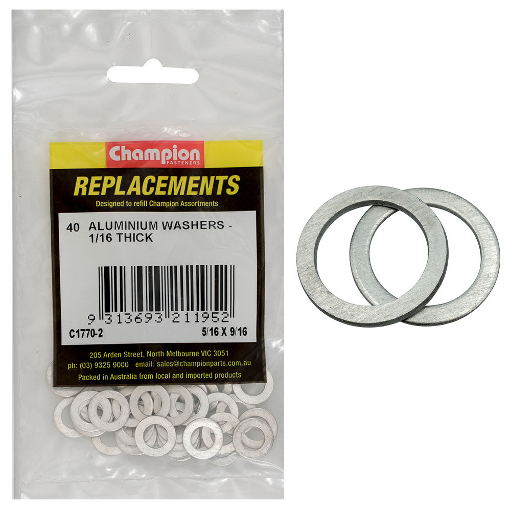 Champion 5/16In X 9/16In X 1/16In Aluminium Washer -40Pk