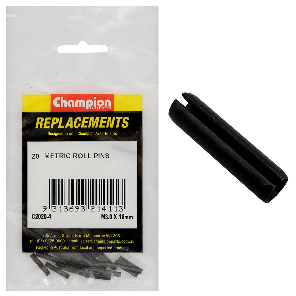 Champion 3.0 X 16Mm Metric Roll Pin -20Pk