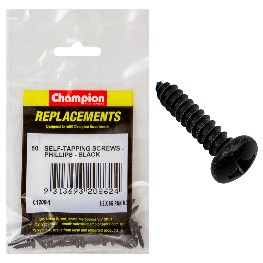 Champion 6G X 1/2In S/Tapping Screw Pan Head Ph -50Pk