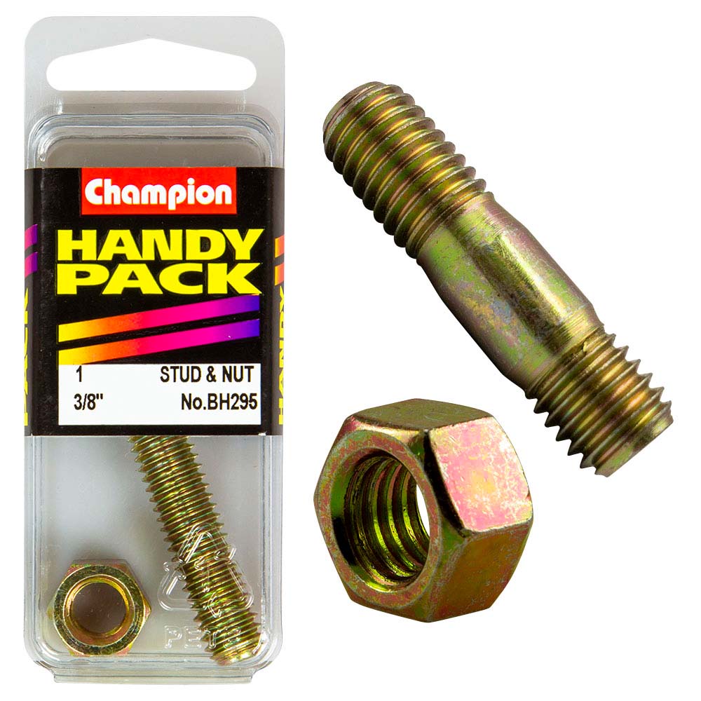 Champion 3/8In Unc Manifold Stud & Nut