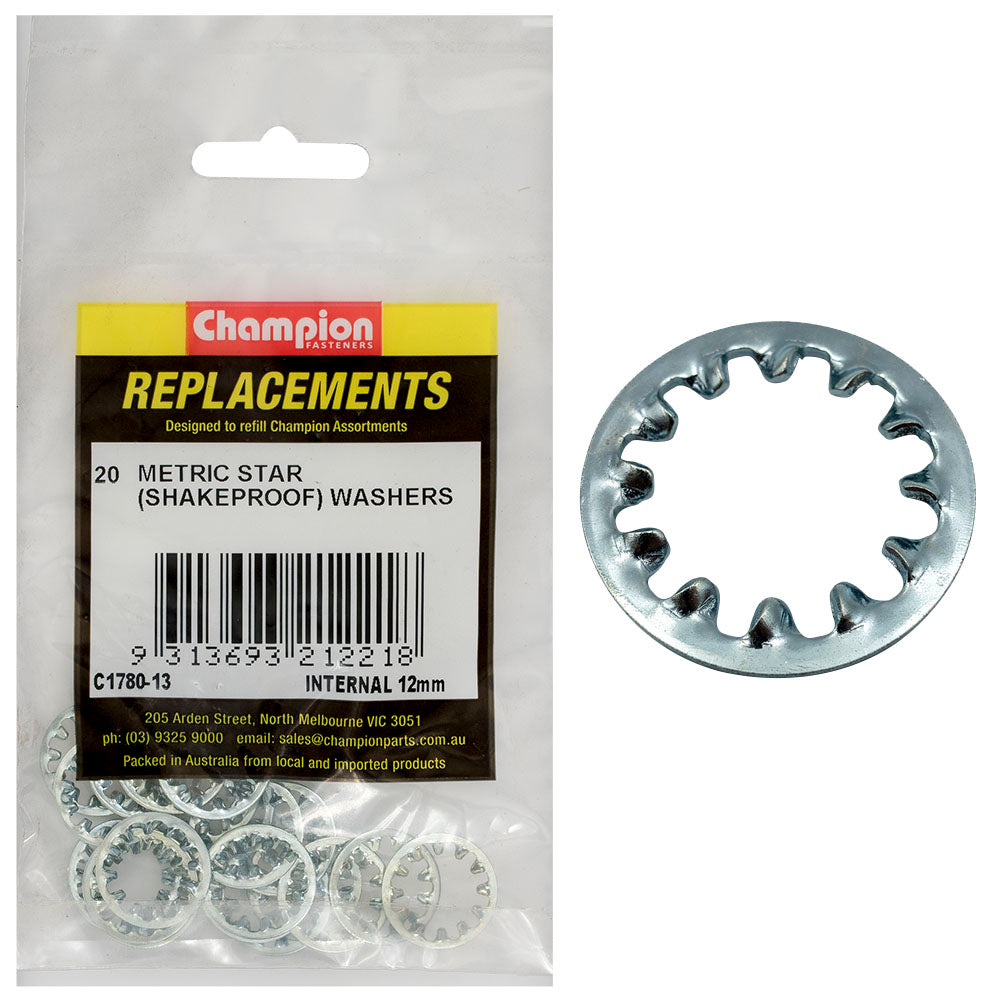 Champion 12Mm Internal Star Washer -20Pk