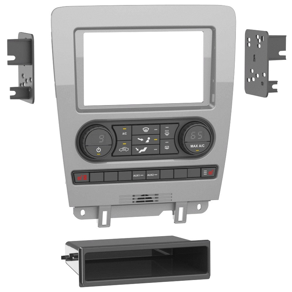 Fitting Kit Ford Mustang 2010 - 2014 Din & Double Din (Single Zone Manual Climate) (Silver)