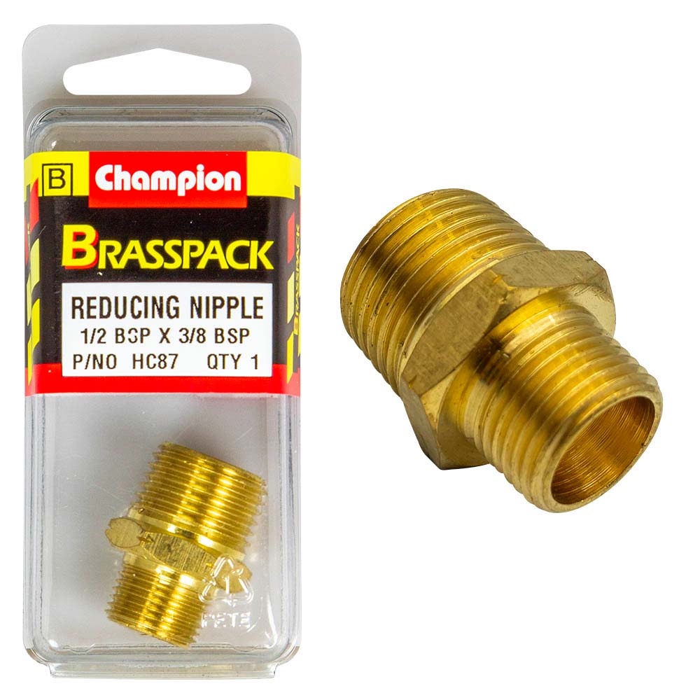 Champion Brass 1/2In X 3/8In Bsp Reducing Nipple