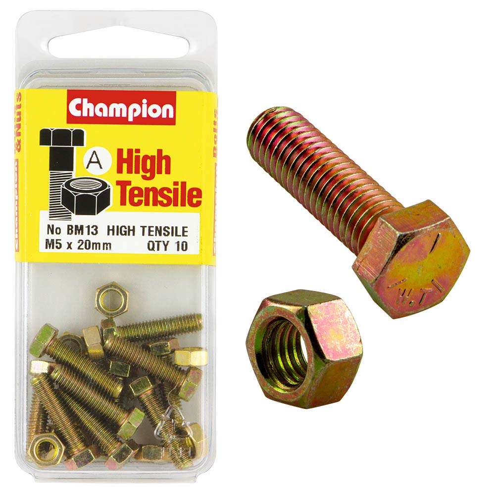 Champion M5 X 20 Set Screw & Nut (A) - Gr8.8