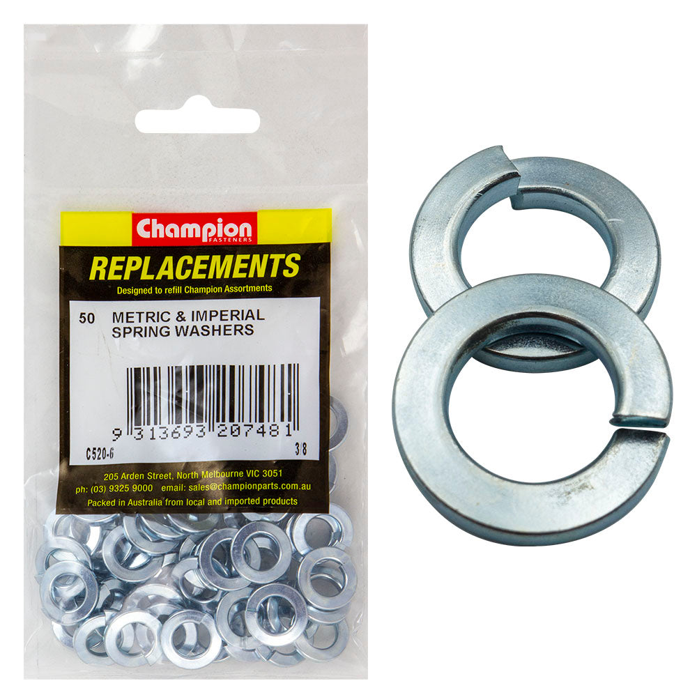 Champion 3/8In Flat Section Spring Washer -50Pk