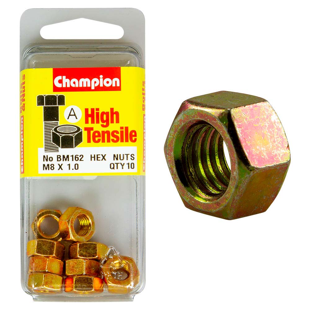 Champion M8 X 1.00  Hex Nut (A) - Gr8.8