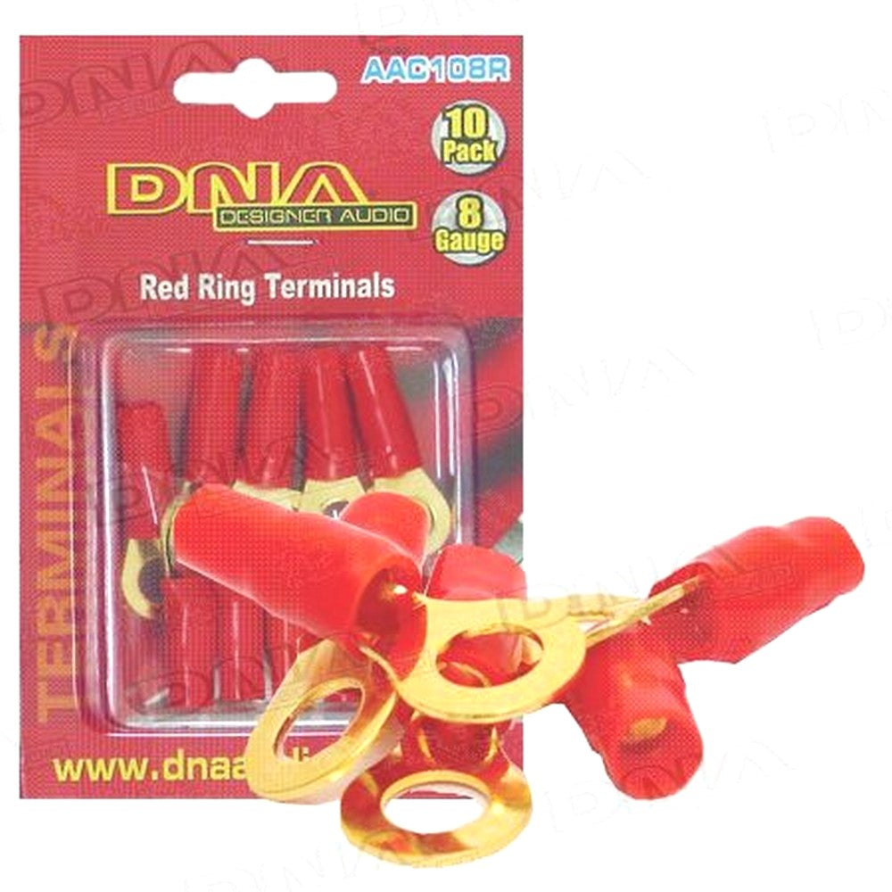 8 Awg Ring Terminal Red (10 Pack)