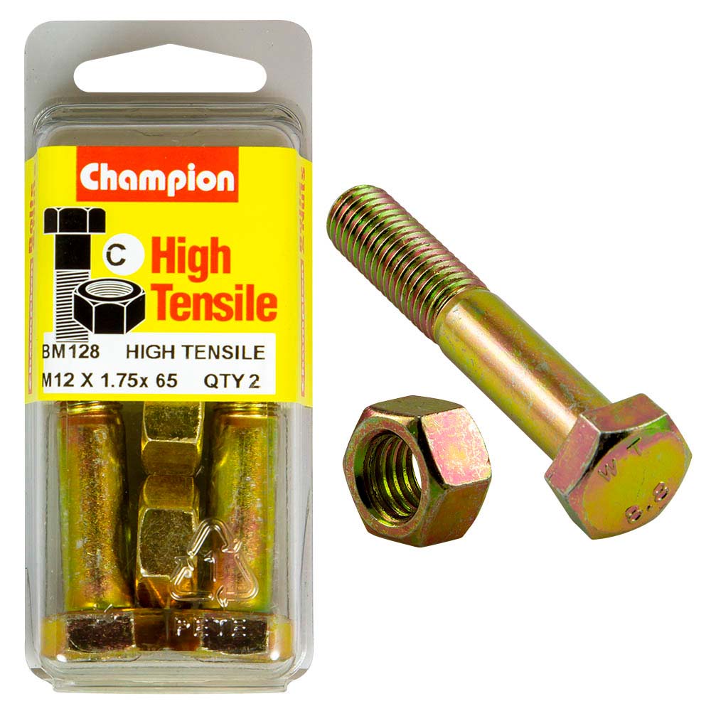 Champion 12 X 65 Bolt And Nut (C) - Gr8.8