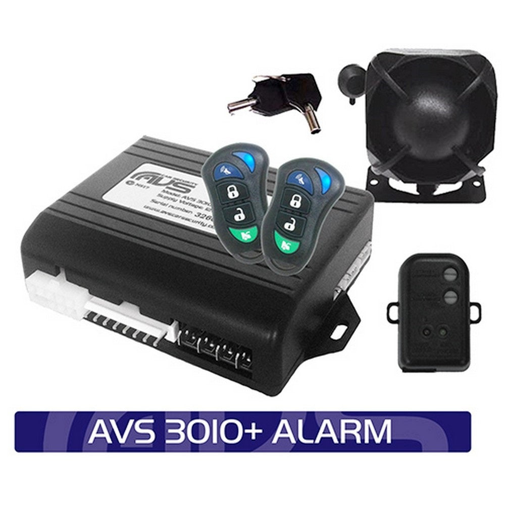 Avs 3010+ Alarm With Immobiliser + Battery Back Up Siren & Shock Sensor