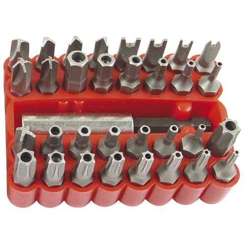 Worldwide Screwdriver Bit Set 33Pc Tamper Proof (Torx , Hex, Tri, Snake Eye, Torq-Set)