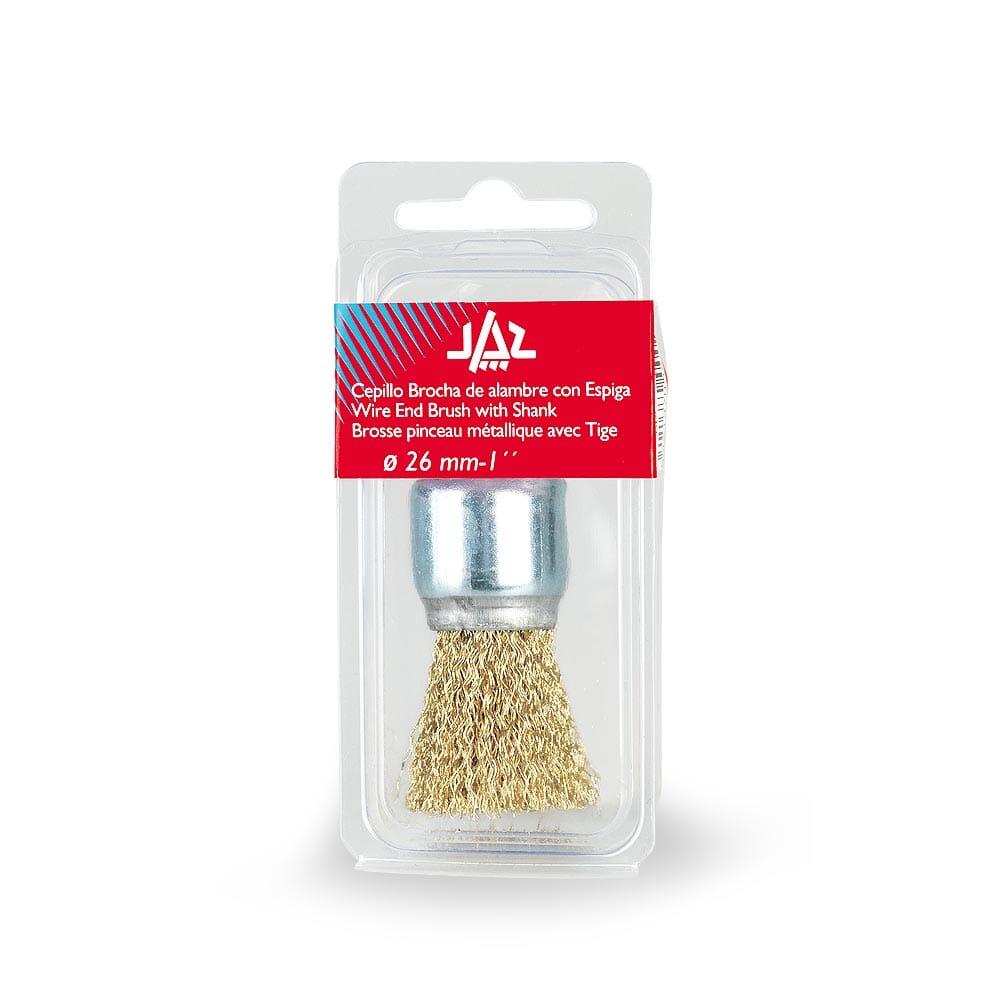 Jaz End Brush 26Mm X 30Mm X 0.3Mm - 6Mm Shank - Coated Steel (Brue-9078)