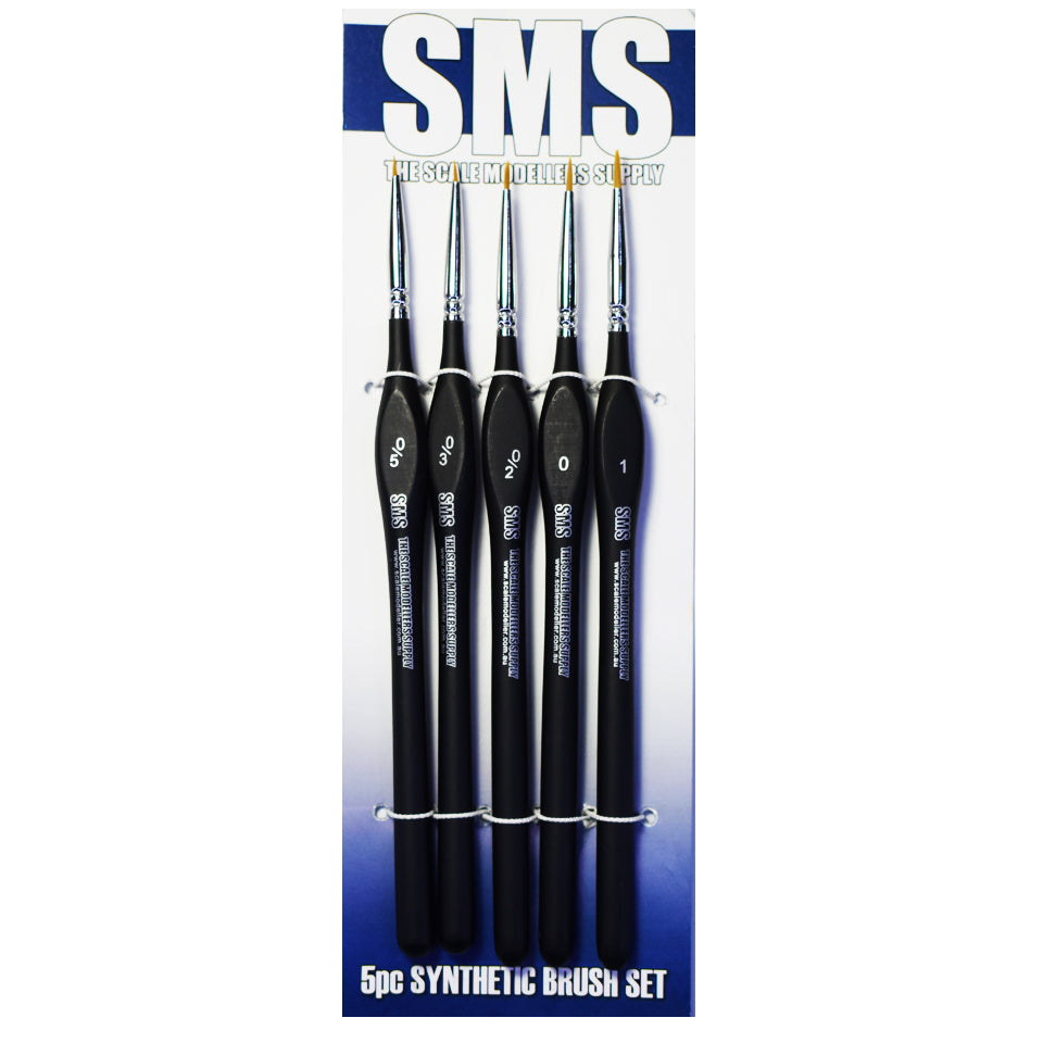 Scale Modellers Supply Synthetic Brush Set 5Pc