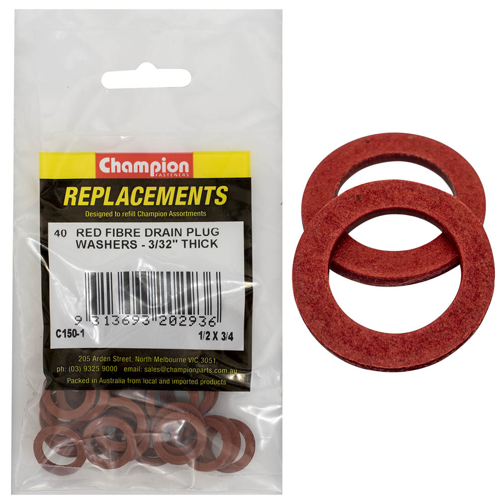 Champion Fibre Sump Plug Washers - 5Pk