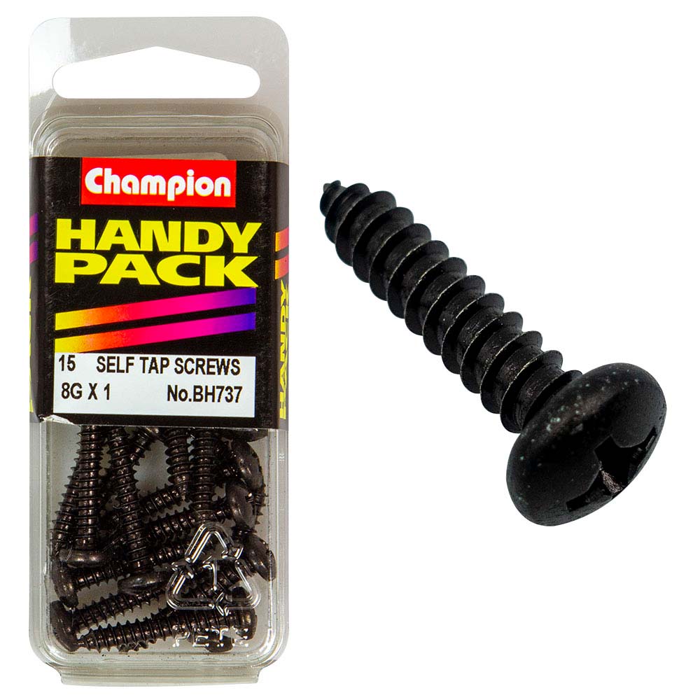 Champion 8G X 1In S/Tap Set Screw - Black Zinc