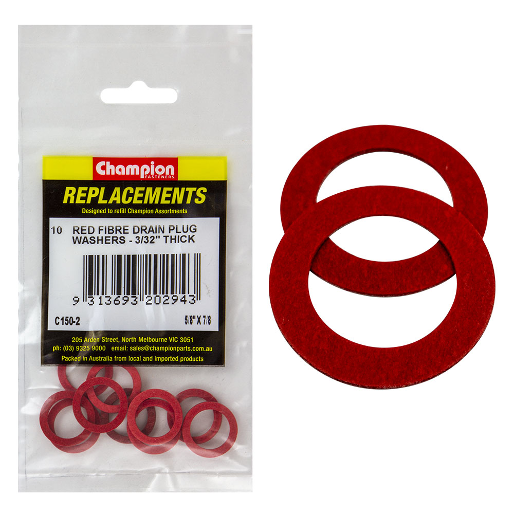 Champion 5/8 X 7/8 X3/32In Red Fibre (Sump Plug) Washer-10Pk