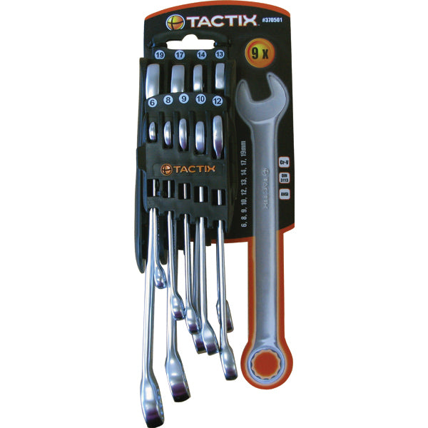 Tactix 9Pc Combination Spanner Set - Metric