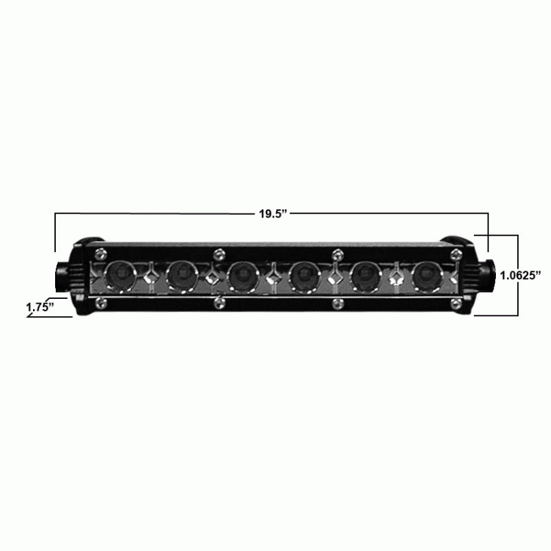 Daytona By Metra Light Bar Ultra Slim Single Row Led 19.5"