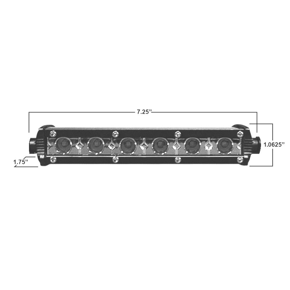 Daytona By Metra Light Bar Ultra Slim Single Row Led 7.25"