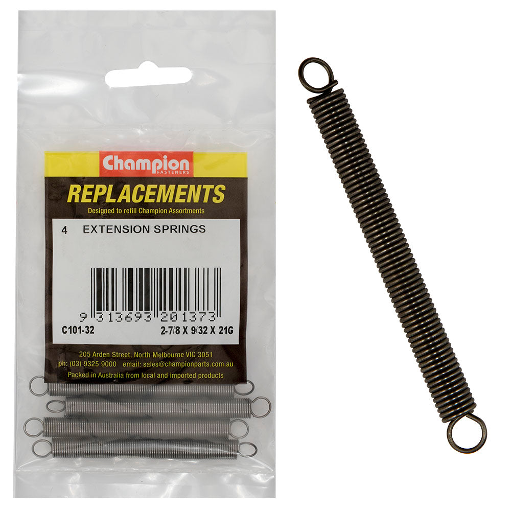 Champion 2-7/8In (L) X 9/32In (O.D.) X 21G Extension Spring