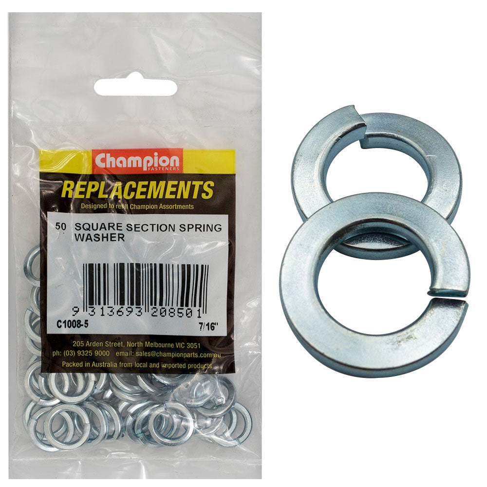 Champion 7/16In Square Section Spring Washer -50Pk