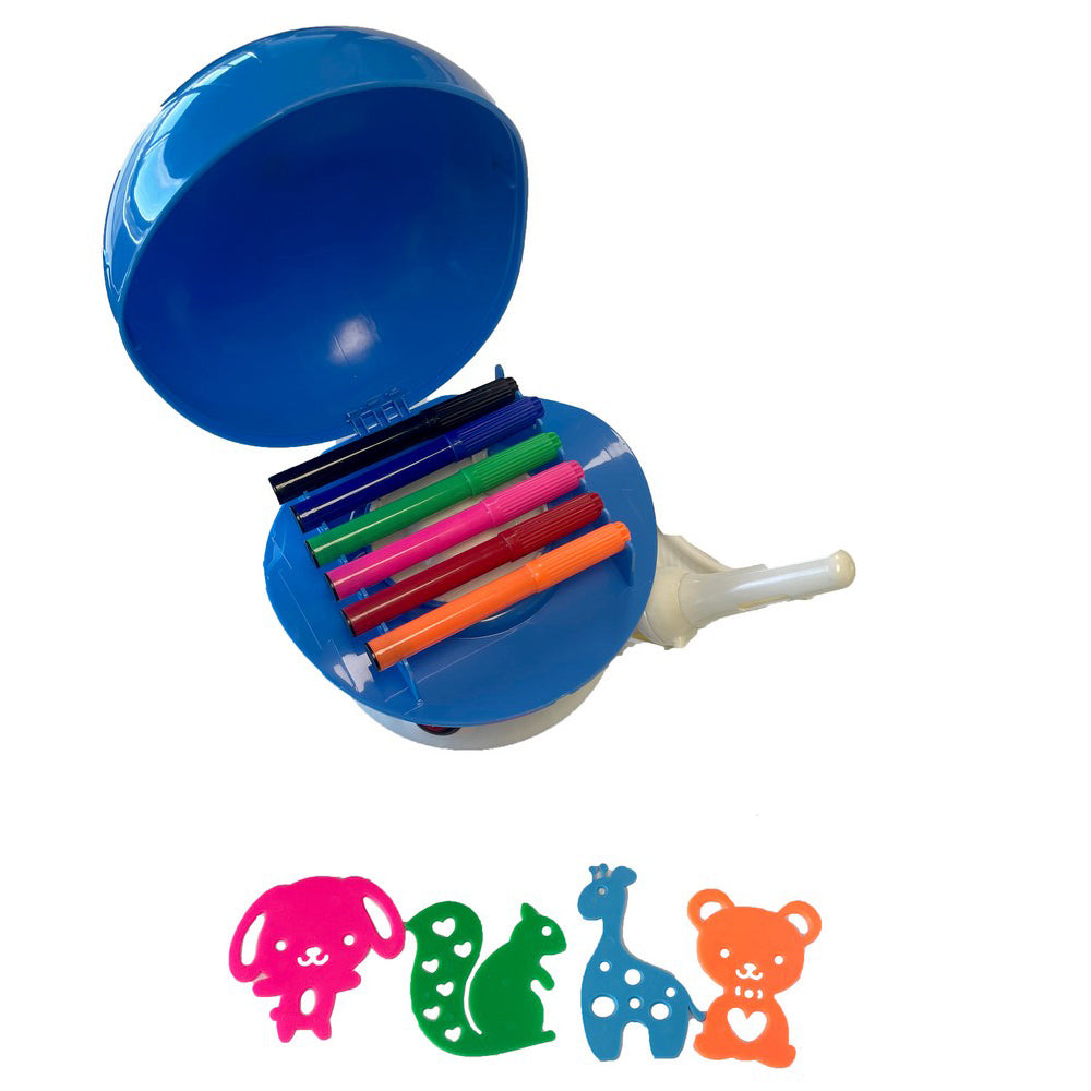 Formula Airbrush Kit For Kids With Airbrush Pen And Stencils Blue