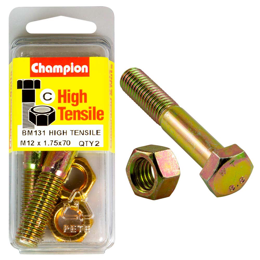 Champion 12 X 70 Bolt And Nut (C) - Gr8.8