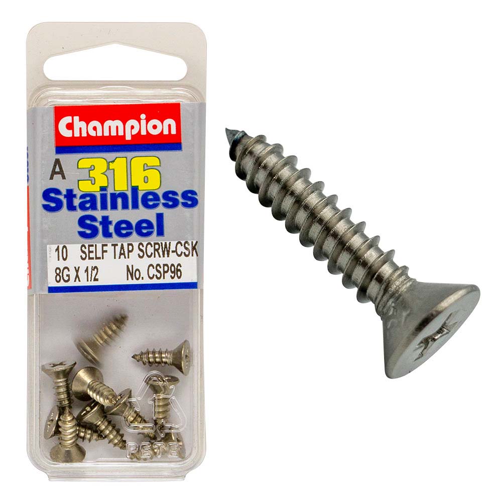 Champion 8G X 1/2In S/Tapp Set Screw - Csk 316/A4 (C)