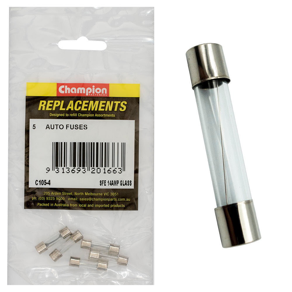 Champion Sfe 14 Amp Glass Fuse -5Pk