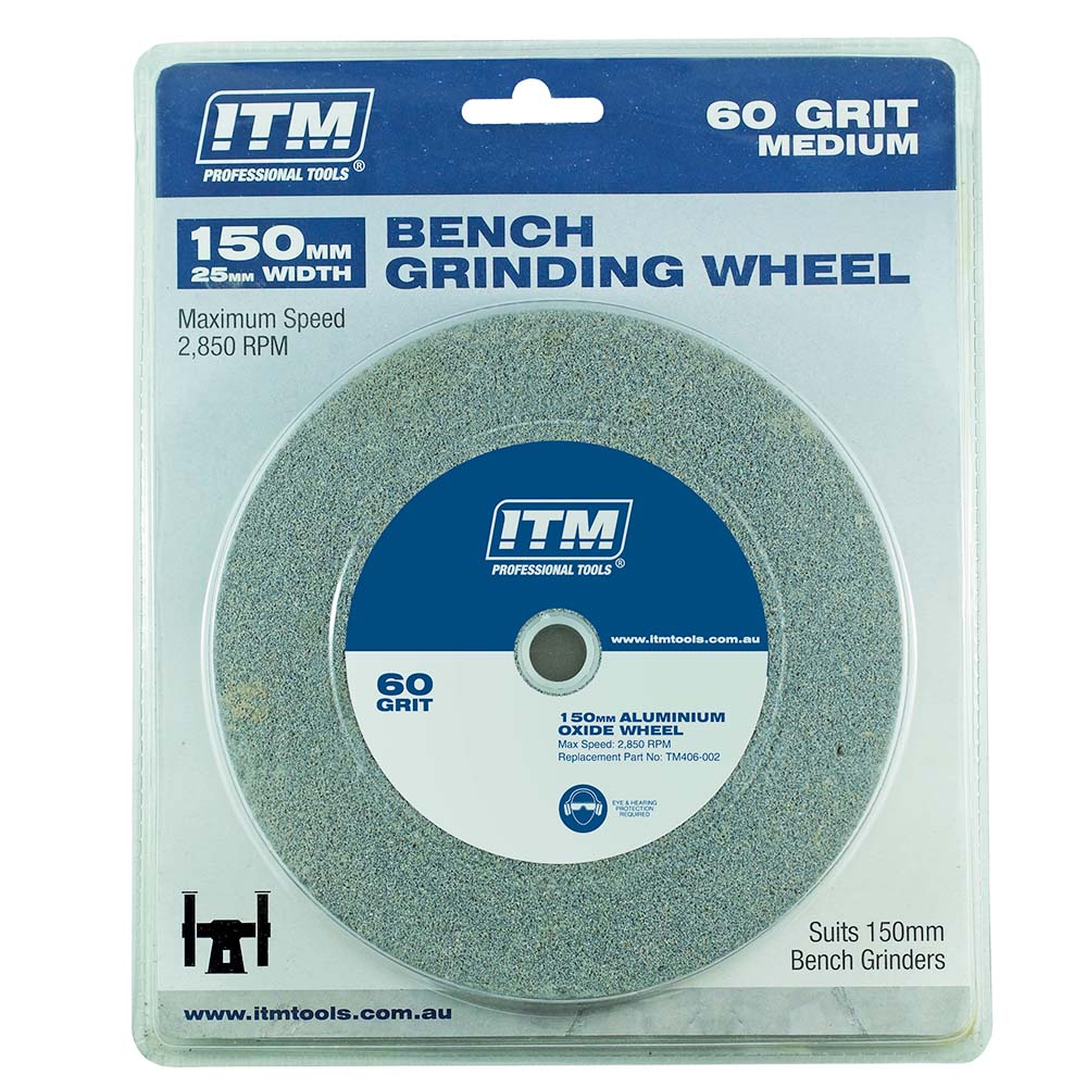 Itm Grinding Wheel Aluminium Oxide 150 X 25Mm 60 Grit Medium