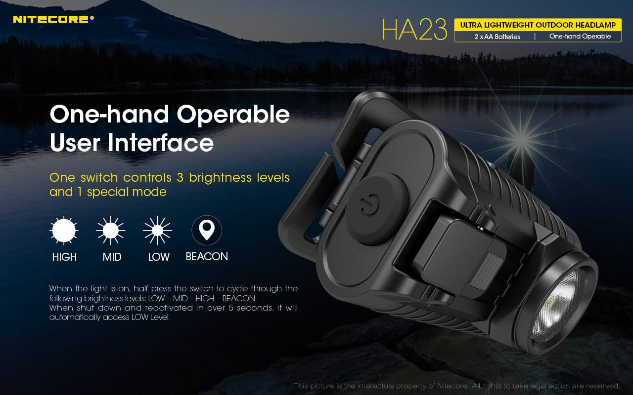 Nitecore Headlamp Lightweight Led Up To 230 Lumens Max Runtime 130 Hours