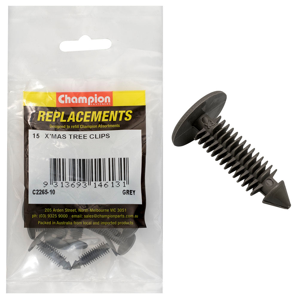 Champion Xmas Tree Clips -Grey 16Mm Head 15Pk