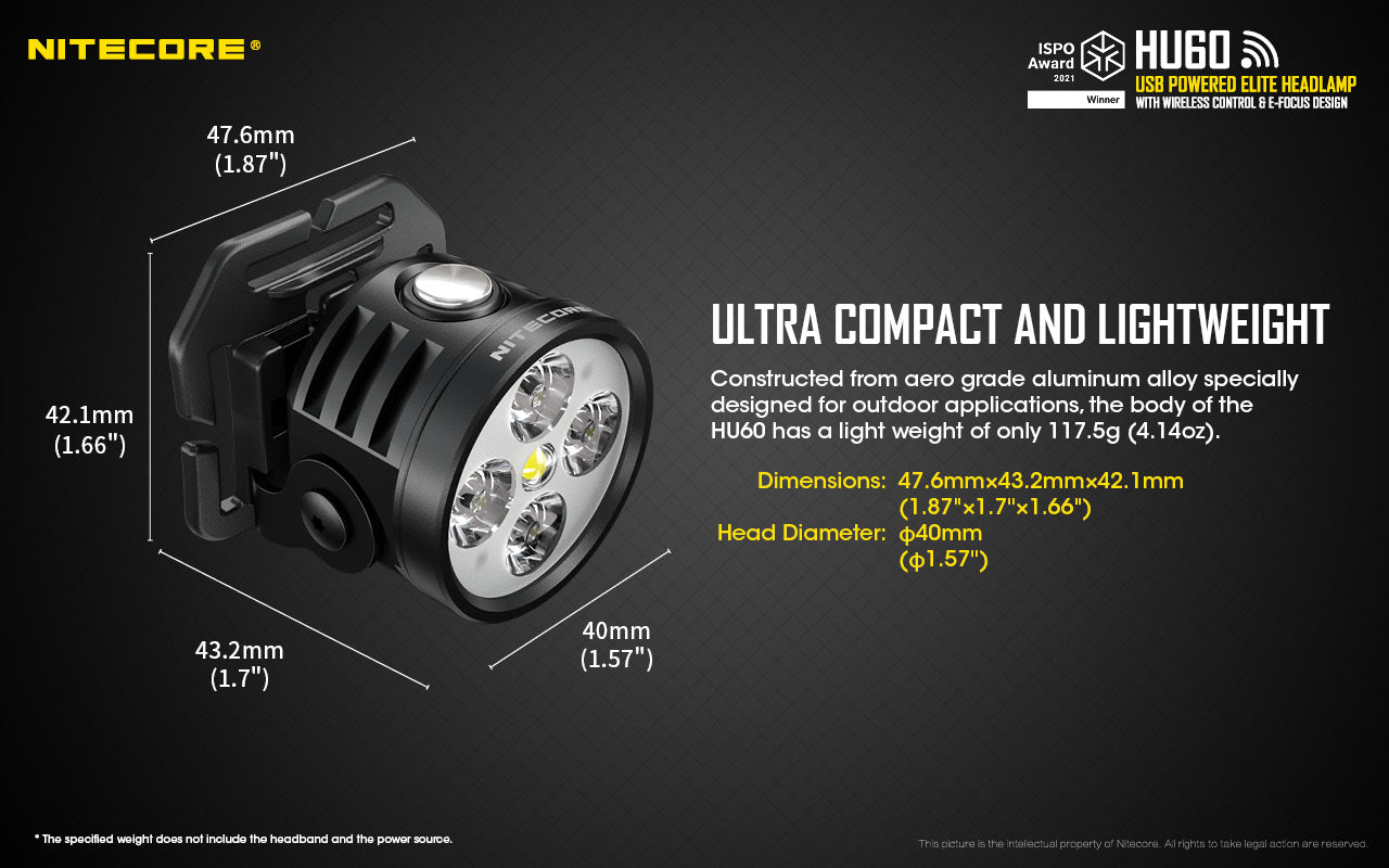 Nitecore Focusable Headlamp For Running Biking Outdoors Search Camping