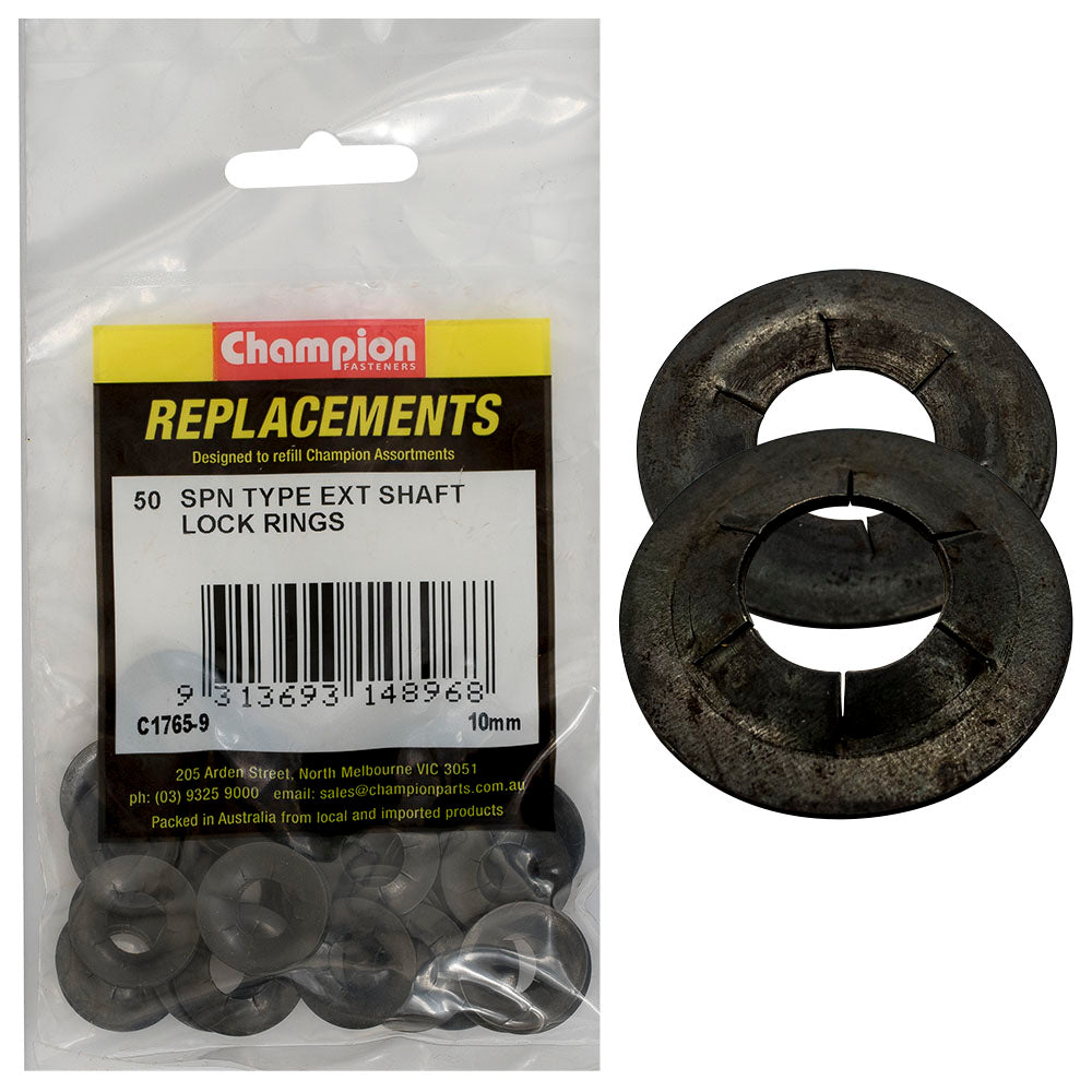 Champion 10Mm Spn Type External Lock Rings -50Pk