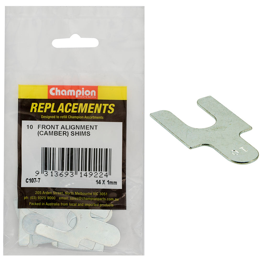 Champion Front Alignment Shim 14Mm X 1Mm Type 1 -10Pk