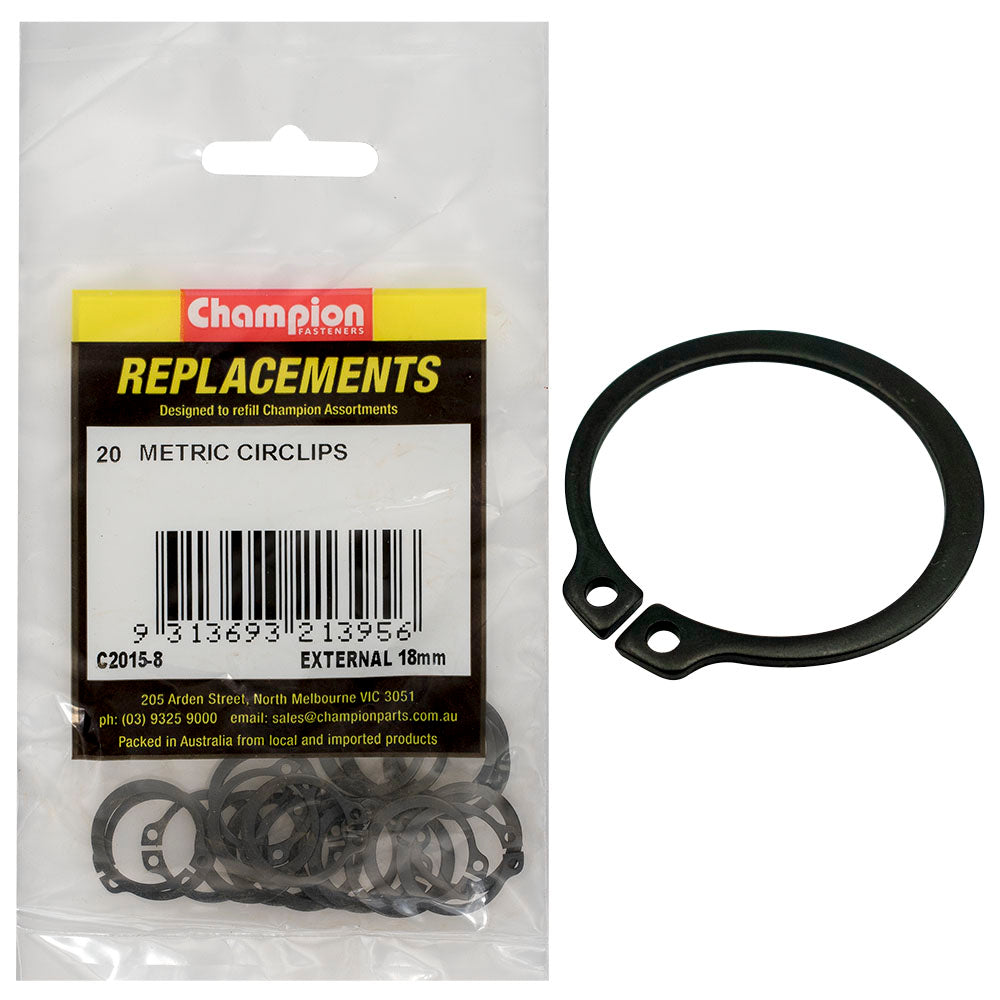 Champion 18Mm External Circlip -20Pk