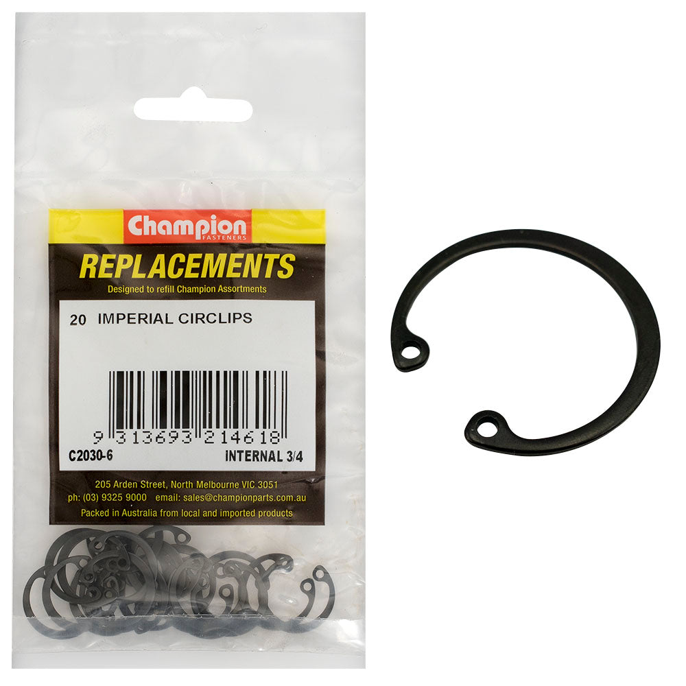 Champion 3/4In Imperial Internal Circlip -20Pk