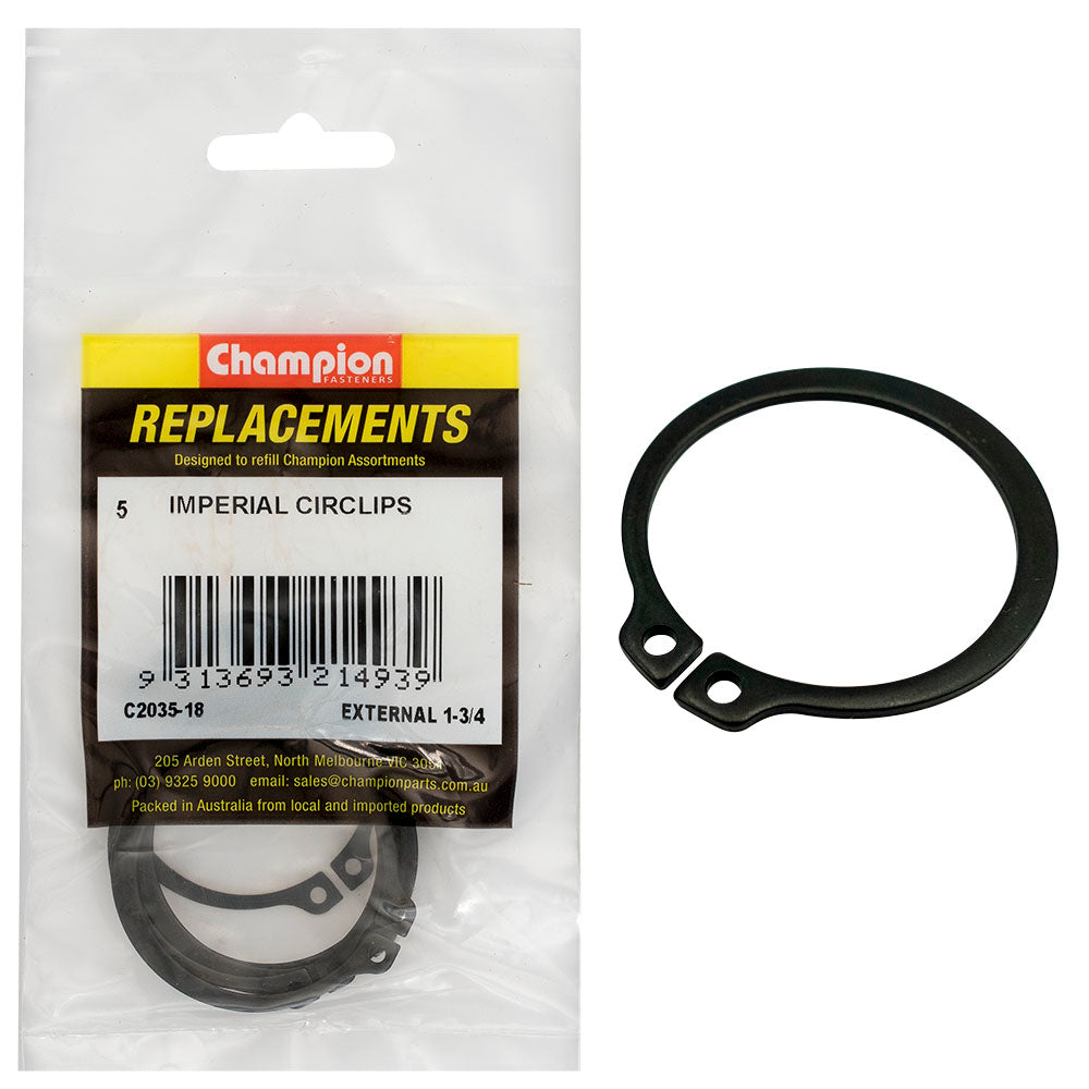 Champion 1-3/4In Imperial External Circlip -5Pk