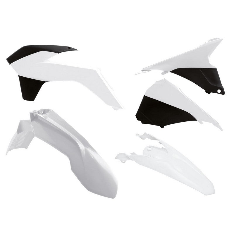 Plastics Kit Rtech Front & Rear Fenders White Radiator Shrouds