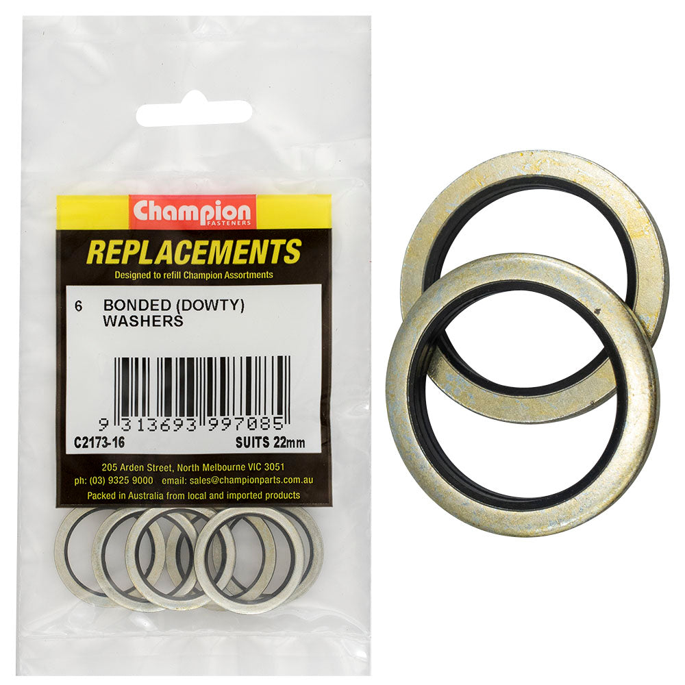 Champion Bonded Seal Washer (Dowty) 22Mm -6Pk