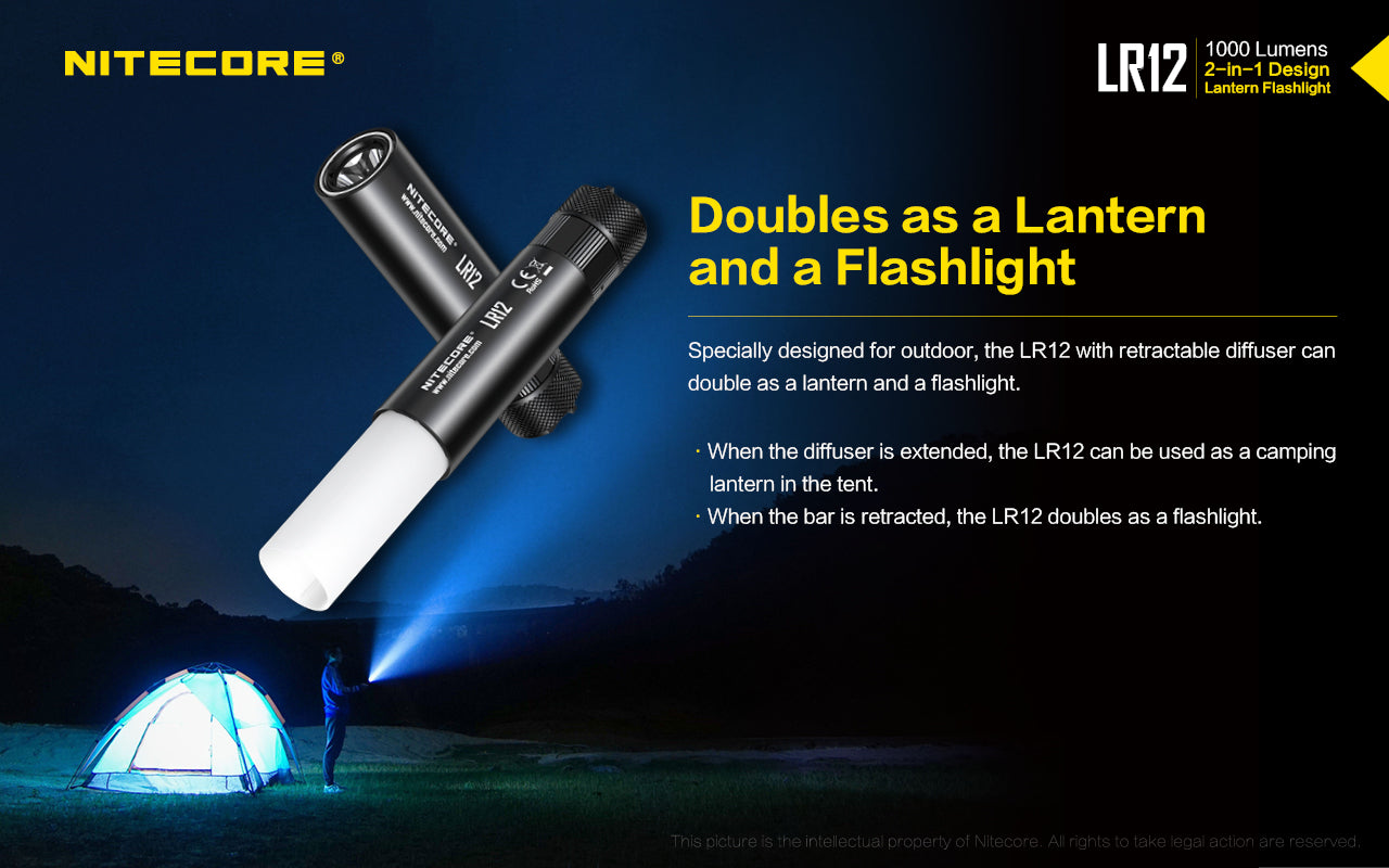 Nitecore Two In One Flashilght & Lantern Up To 1000 Lumens 166 Metres Of Throw