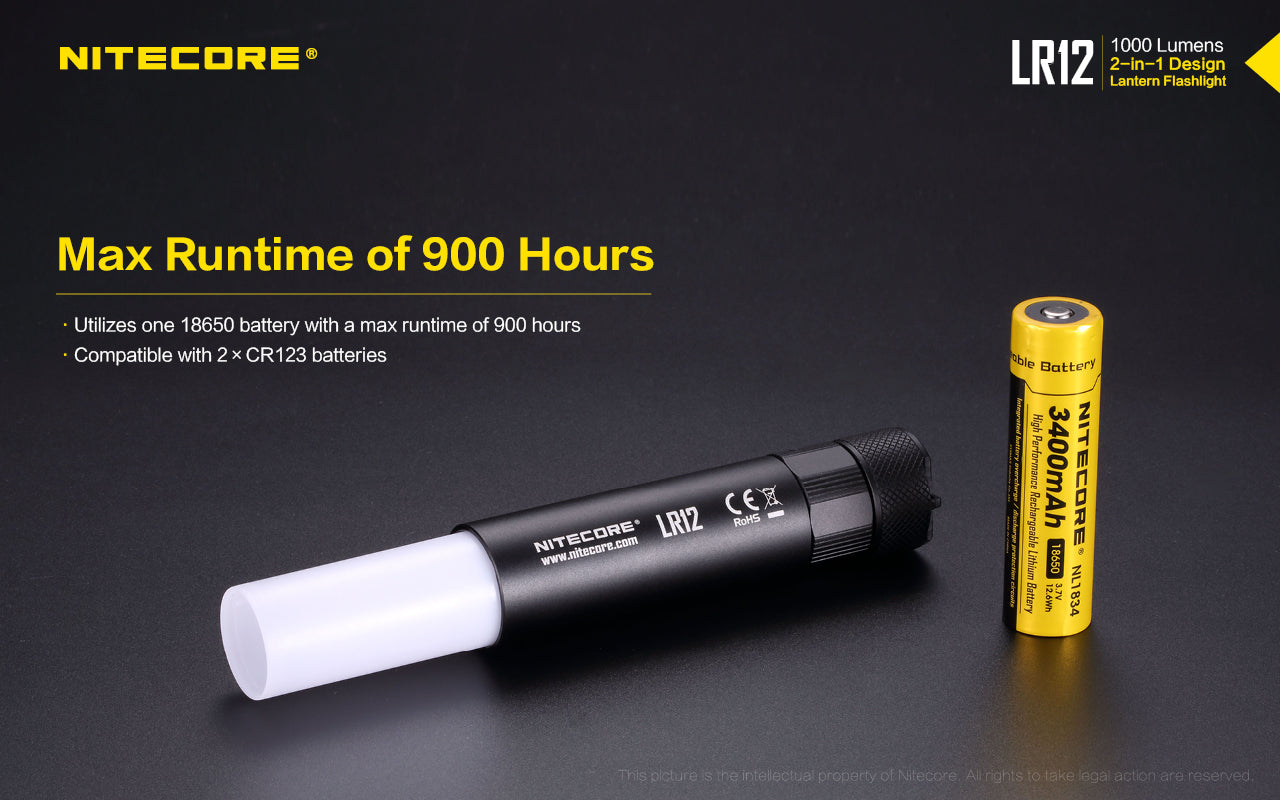 Nitecore Two In One Flashilght & Lantern Up To 1000 Lumens 166 Metres Of Throw