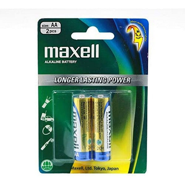 Maxell Alkaline Battery Aa 2 Pack Blister