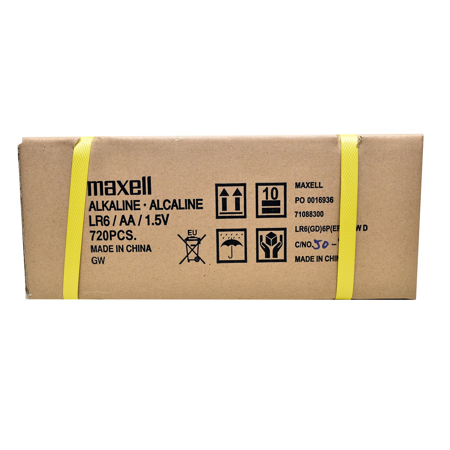 Maxell Alkaline Aa Size Bulk Six  Batteries Pack In Shrink Wrap Packaging