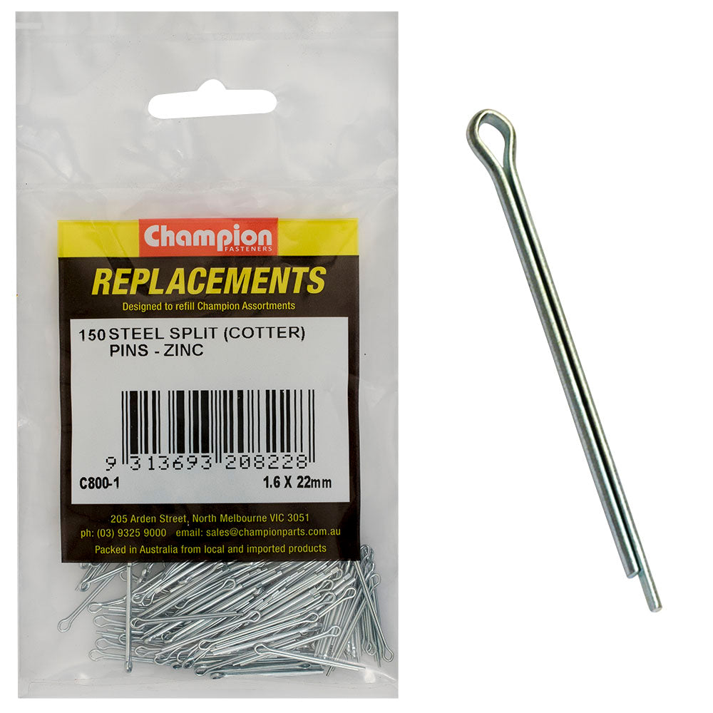 Champion 1.6Mm X 22Mm Steel Split (Cotter) Pin -150Pk